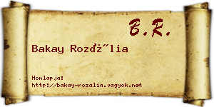 Bakay Rozália névjegykártya