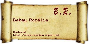 Bakay Rozália névjegykártya